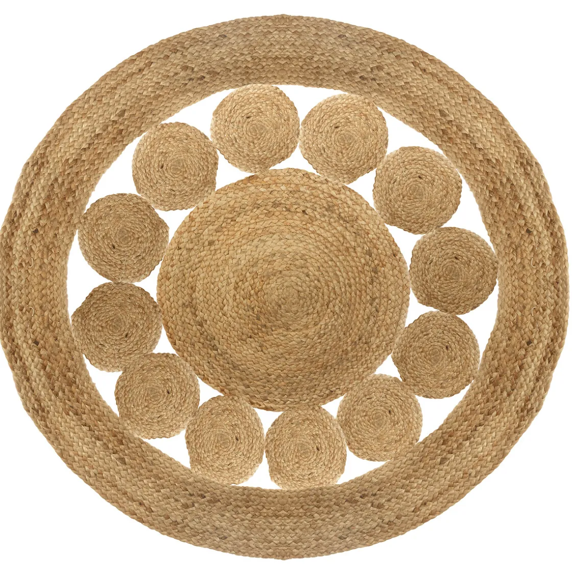 atmosphera Alfombras Decorativas>Alfombra AJOURE de yute redonda 120cm