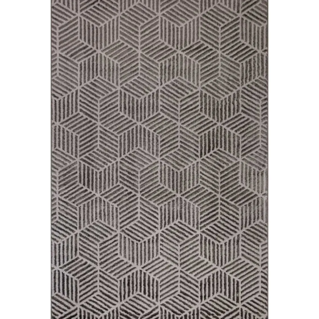 Alfombras Decorativas>Alfombra Antracita Geométrica 120x160Cm