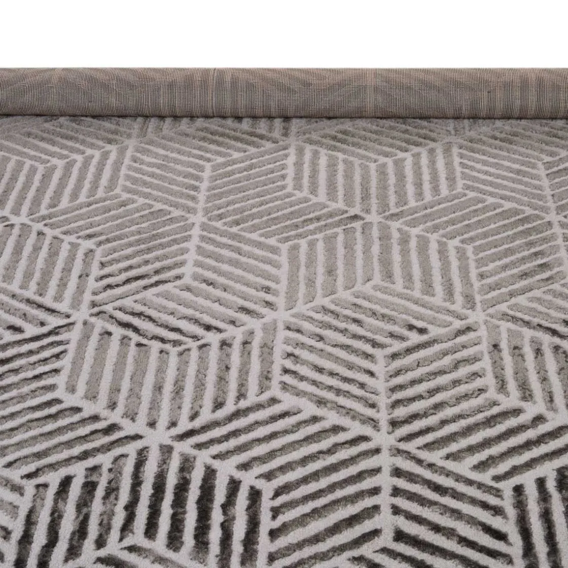 Alfombras Decorativas>Alfombra Antracita Geométrica 120x160Cm