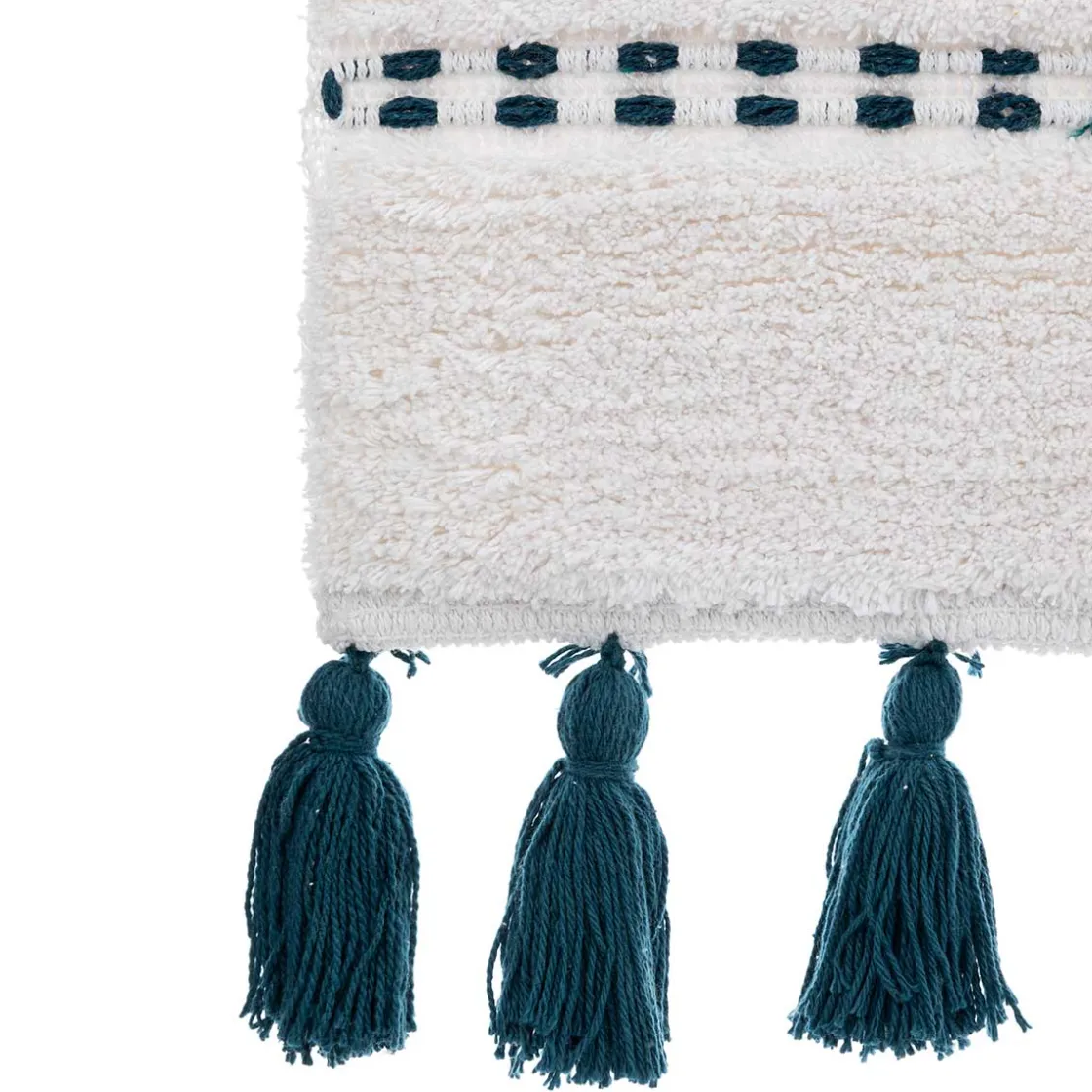 5five Alfombras De Baño>Alfombra de Baño Azul Petróleo Con Pompones 50x75c