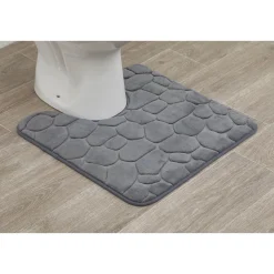 Alfombras De Baño>Alfombra de baño gris oscuro con contorno