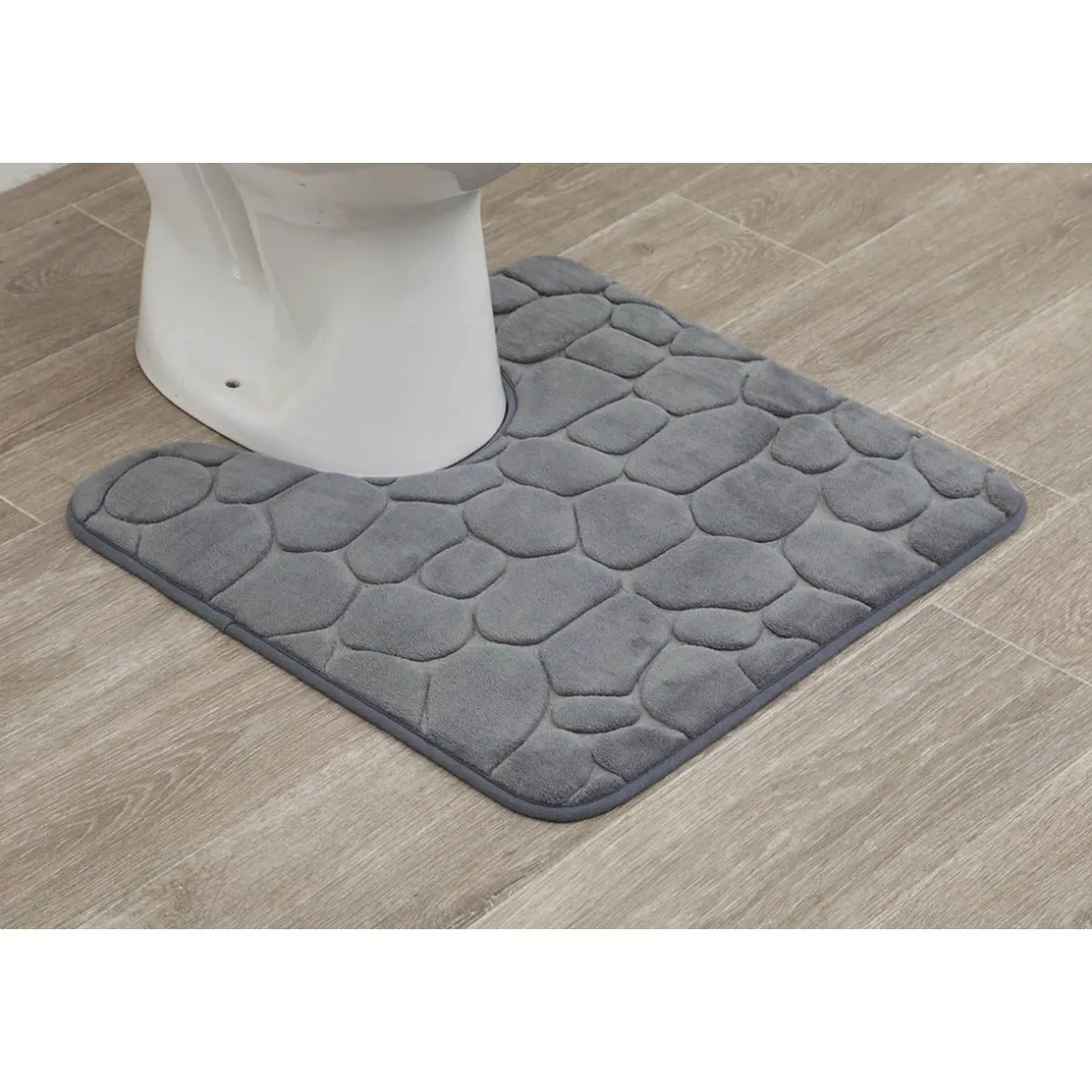 Alfombras De Baño>Alfombra de baño gris oscuro con contorno
