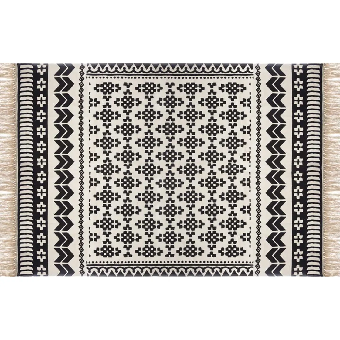 atmosphera Alfombras Decorativas>Alfombra Delhi Blanco/Negro 120x170Cm