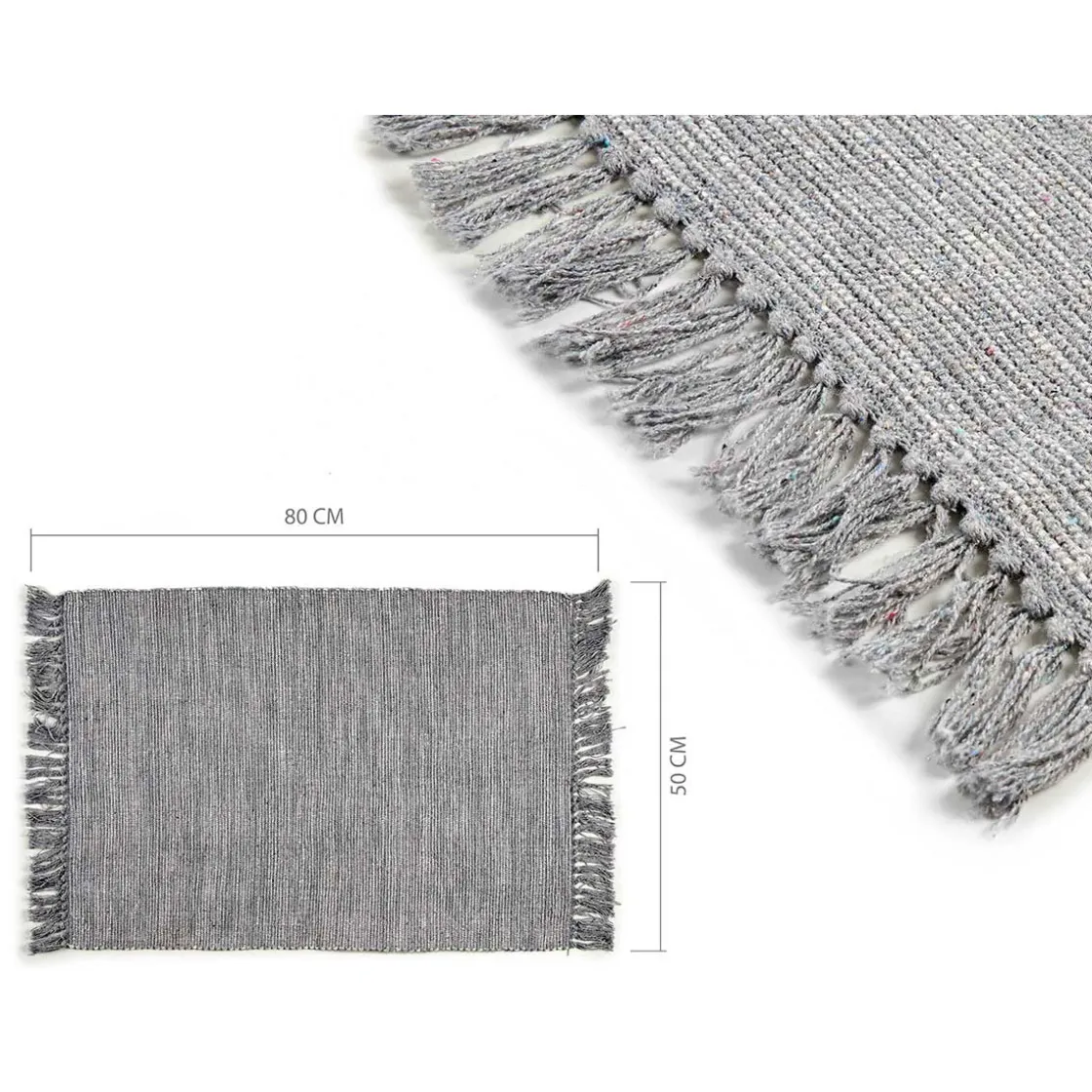 Alfombras De Cocina>Alfombra Gris De Algodón 50x80Cm