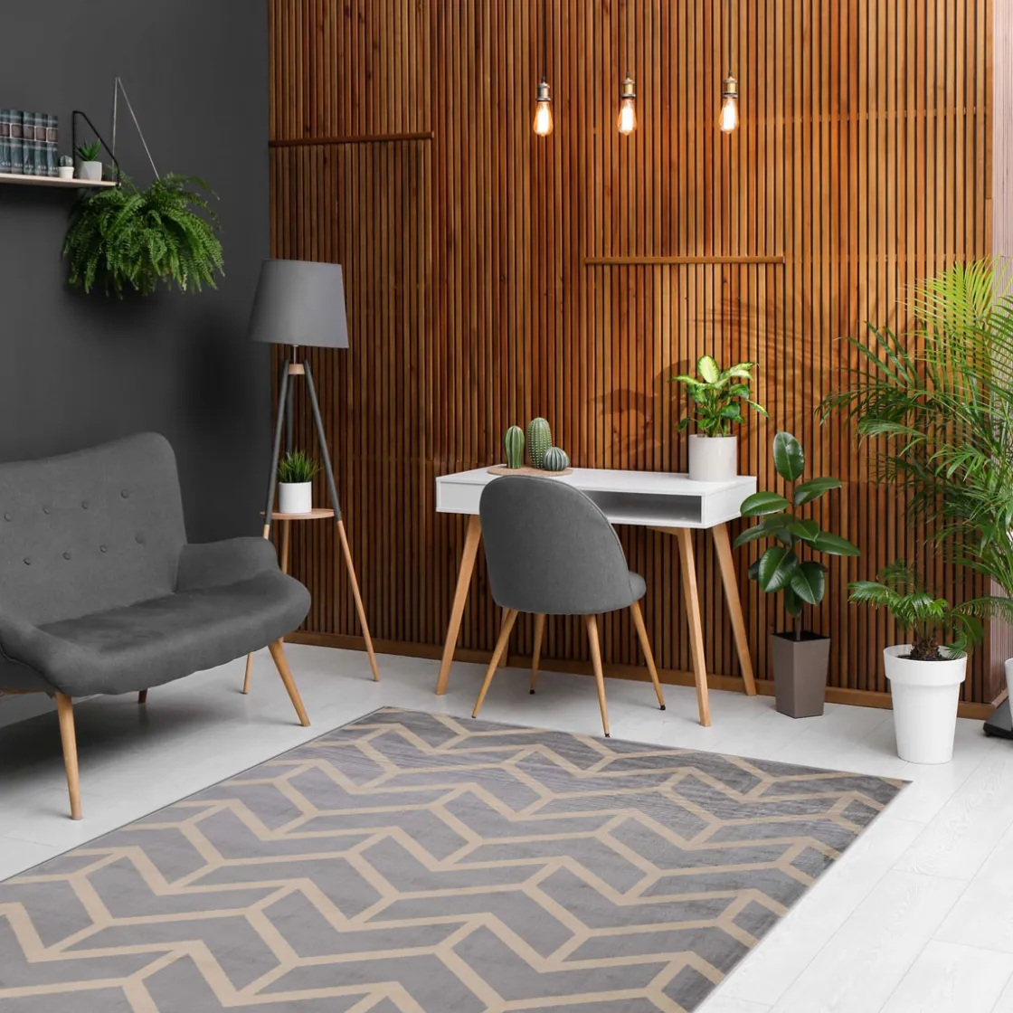 Alfombras Decorativas>Alfombra Lene Gris/Beige 160x235Cm