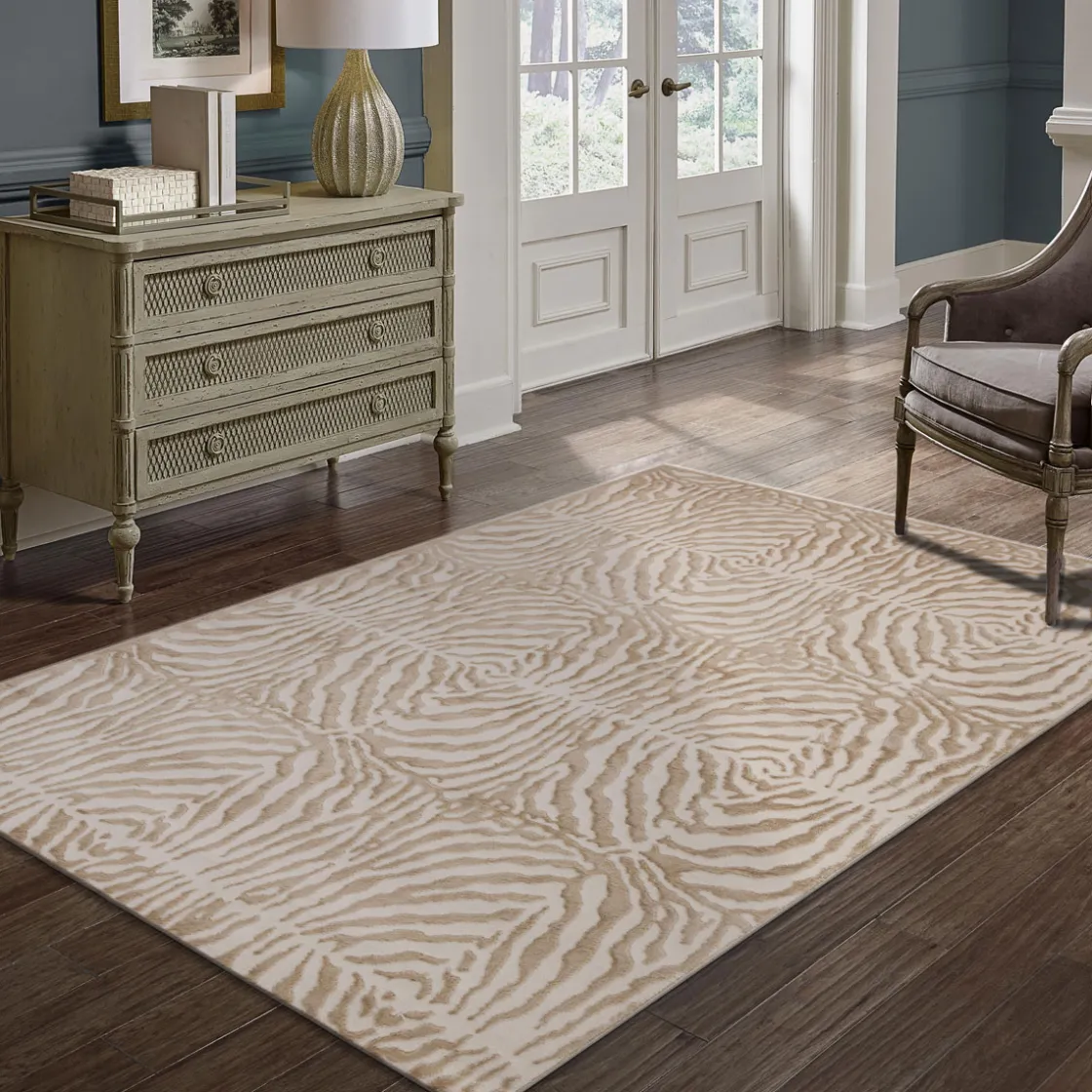 Alfombras Decorativas>Alfombra Zaha Beige Cebra 200x285Cm