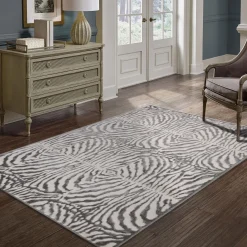 Alfombras Decorativas>Alfombra Zaha Cebra Gris 133x190Cm