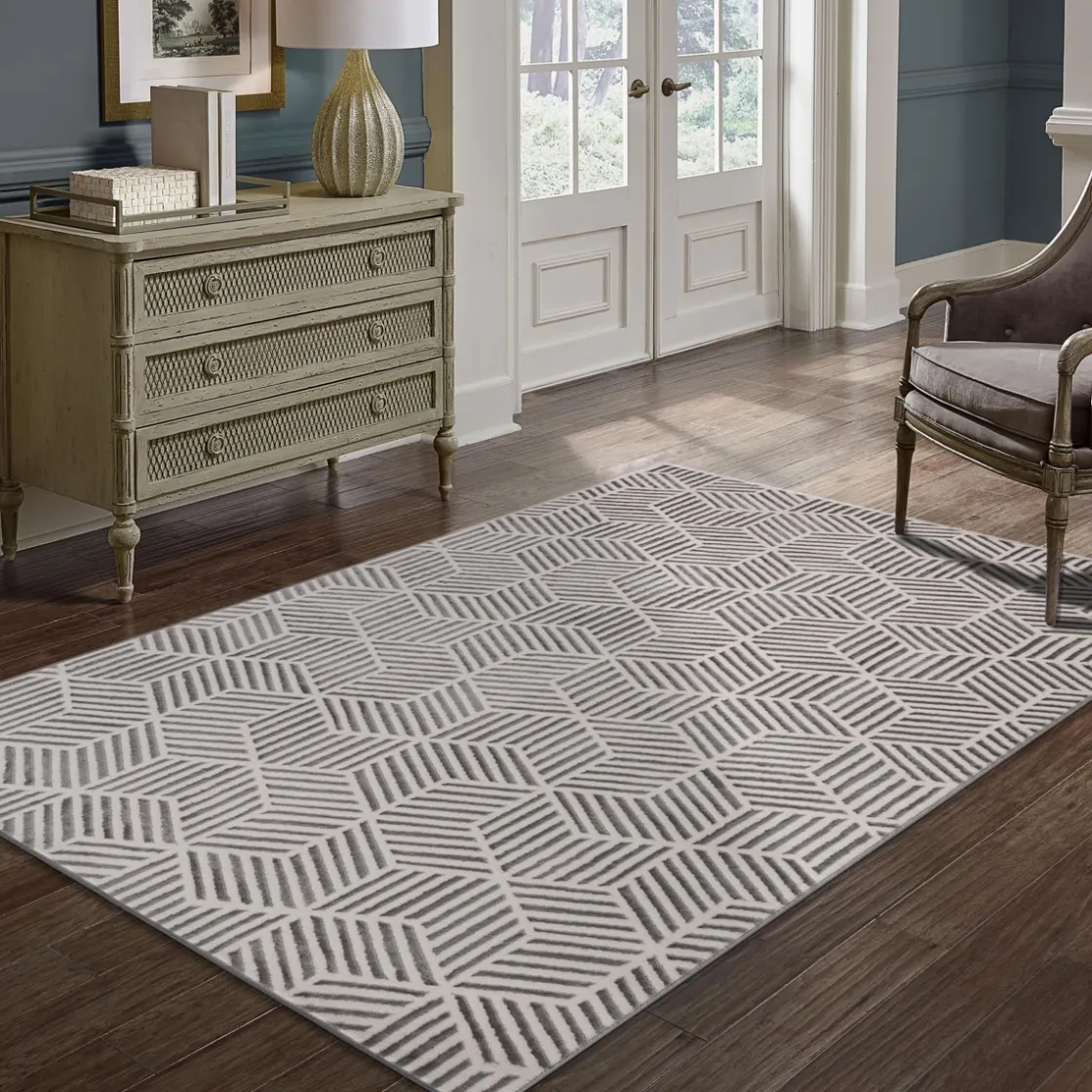 Alfombras Decorativas>Alfombra Zaha Geométrica Beige 80x150Cm