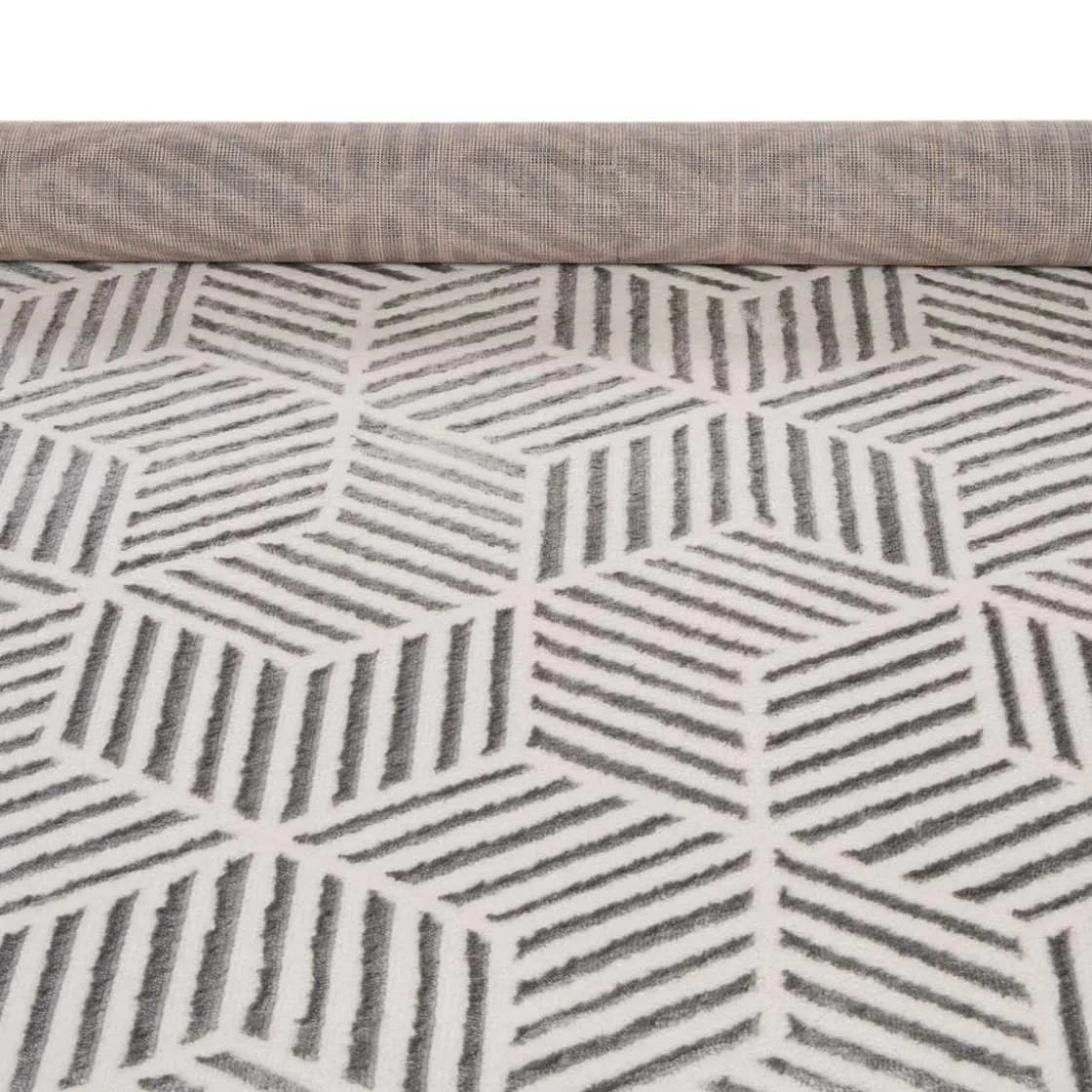 Alfombras Decorativas>Alfombra Zaha Geométrica Beige 80x150Cm