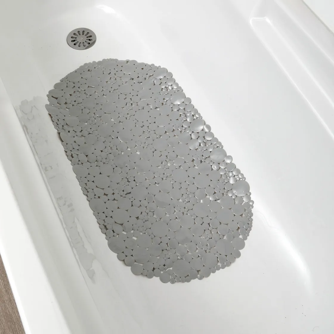 Accesorios De Lavabo>Alfombrilla Baño Antidesl. Burbujas Gris