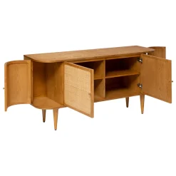 atmosphera Aparadores Y Consolas|Estilo Étnico>Aparador con 4 puertas de mdf y ratan KISCO