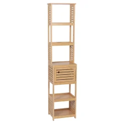 Muebles Con Lavabo Y Auxiliares>Armario alto de baño TRINIDAD de mdf y bambú