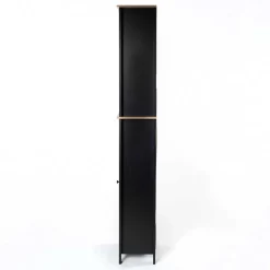 Muebles Con Lavabo Y Auxiliares>Armario alto wc ROMA negro y márron 173cm