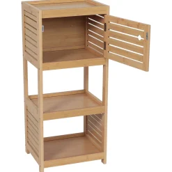 Muebles Con Lavabo Y Auxiliares>Armario bajo de baño TRINIDAD de mdf y bambú