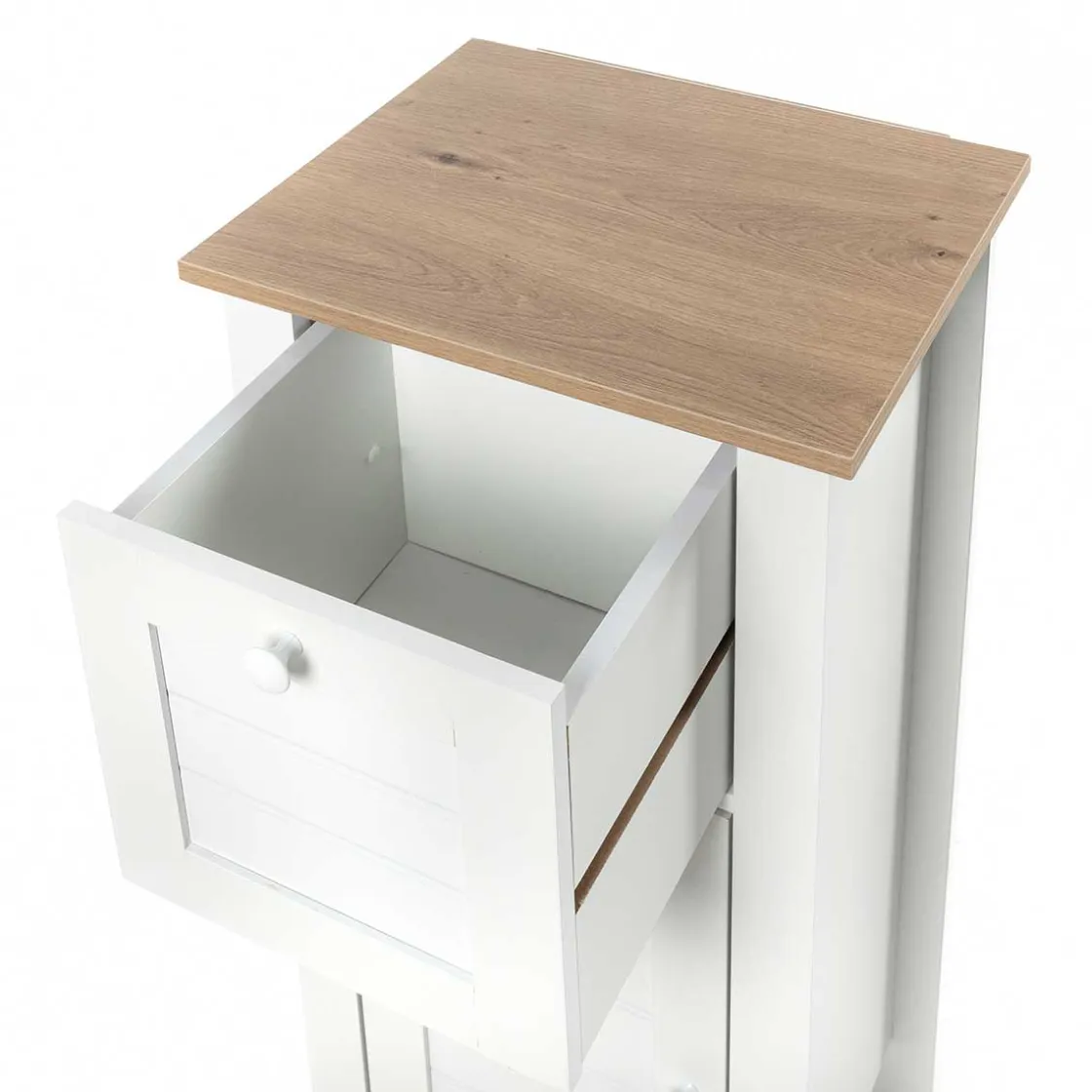 Muebles Con Lavabo Y Auxiliares>Armario bajo wc DENVER blanco y márron 83cm