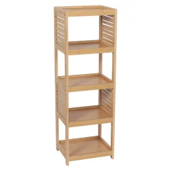 Muebles Con Lavabo Y Auxiliares>Armario TRINIDAD de mdf y bambú con 5 niveles