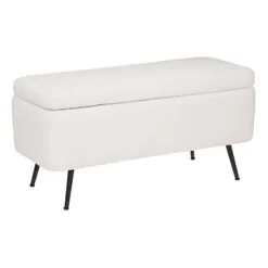 atmosphera Puff Y Banquitos|Estilo Contemporaneo>Banco Blanco Aurora Con Almacenaje