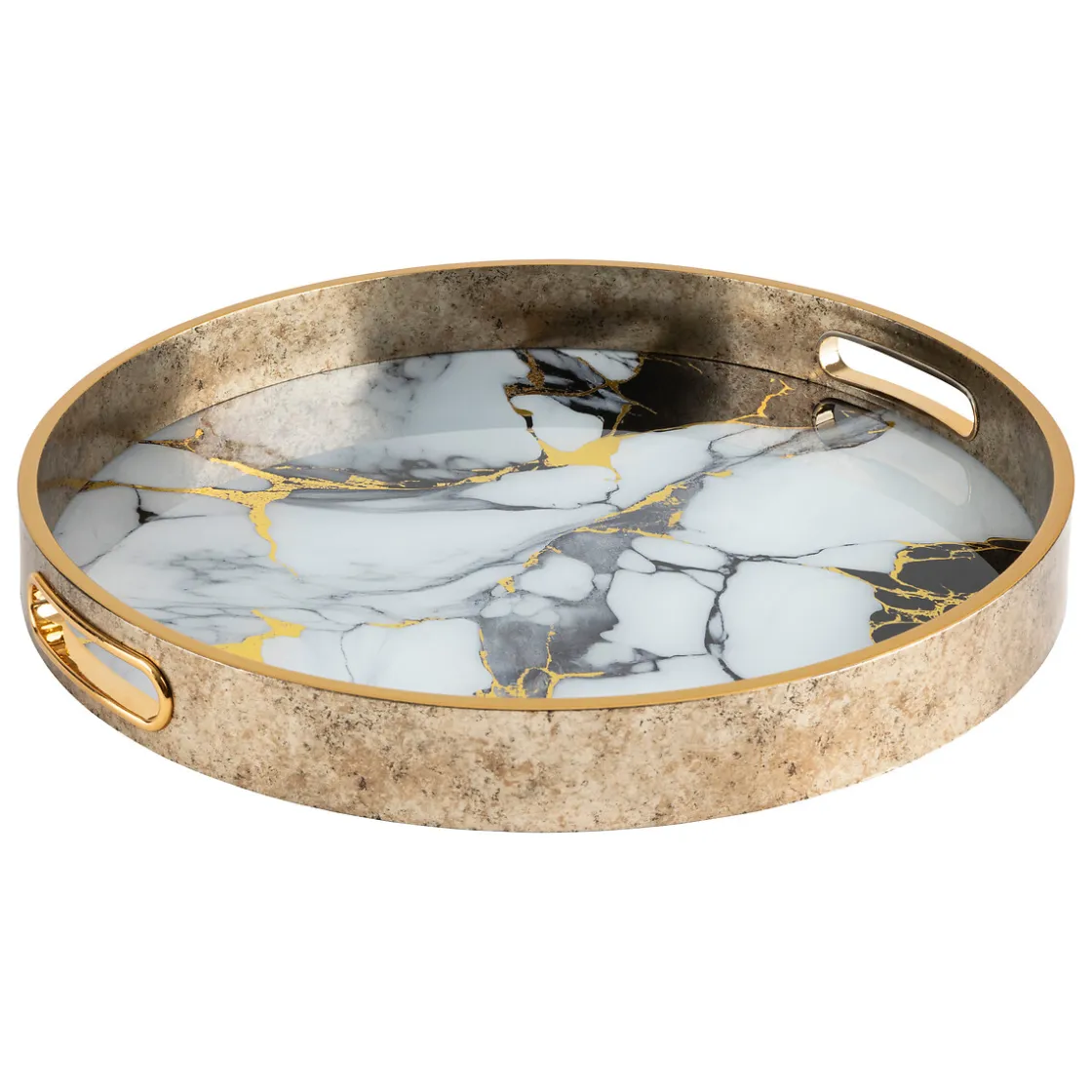 atmosphera Estilo Contemporaneo>Bandeja de resina efecto mármol INAYA 4x31.7cm