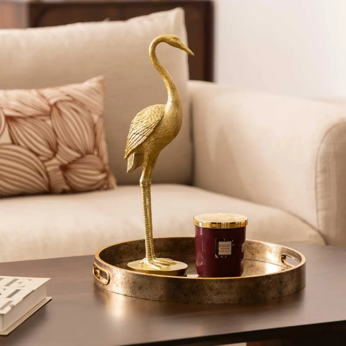 atmosphera Accesorios|Estilo Contemporaneo>Bandeja De Vidrio Elya Dorado