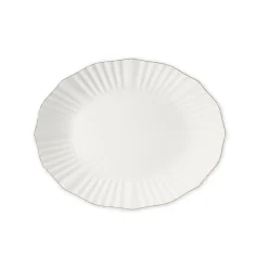 hôma Cuencos, Fuentes Y Ensaladeras>Bandeja ovalada AUBREY blanca y dorada 38cm