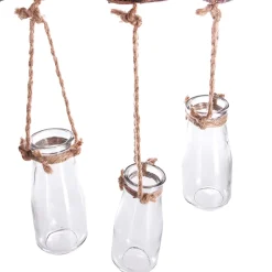 atmosphera Jarrones Y Vasos>Barra De Madera C/5 Jarrones Colgantes