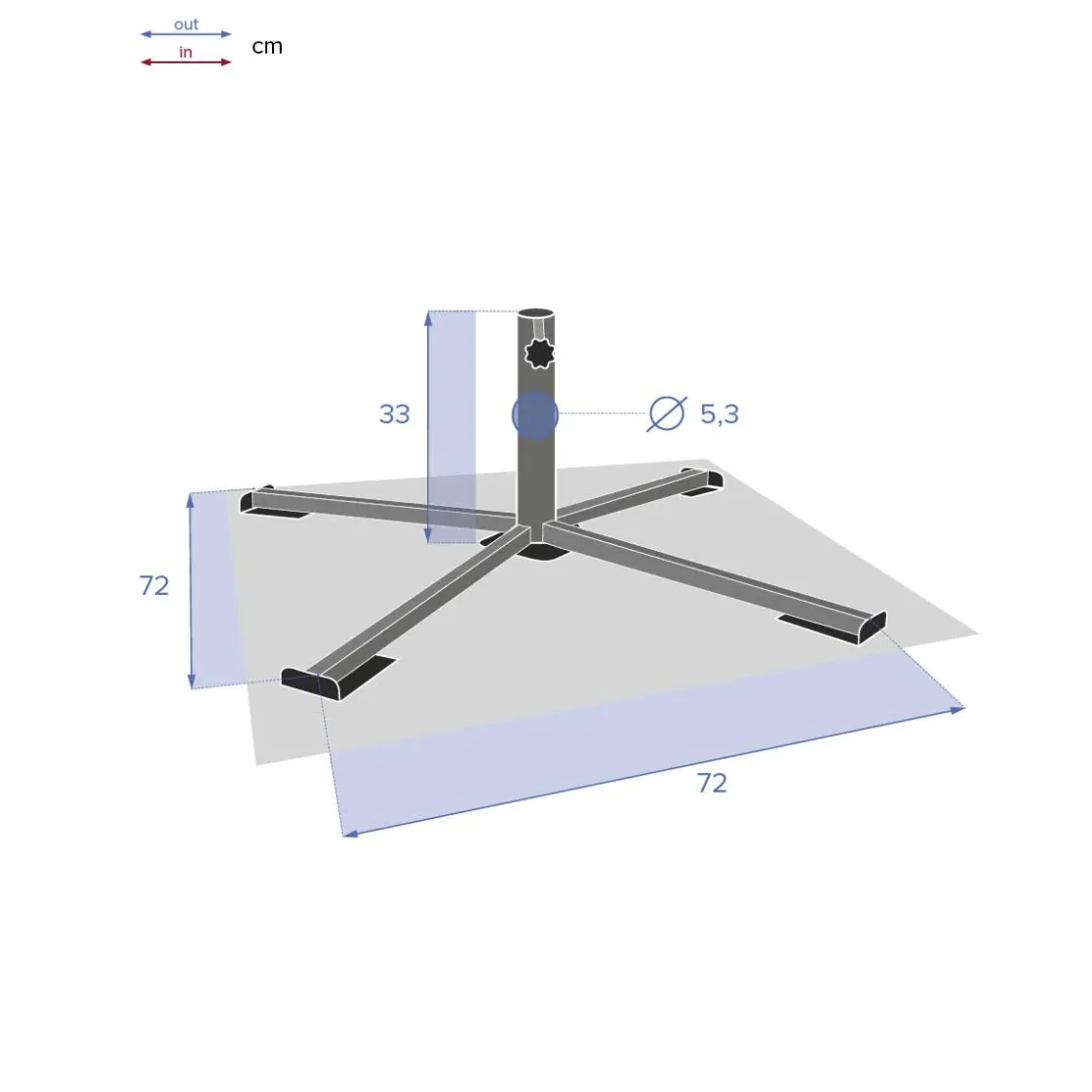 hespéride Parasol Y Bases>Base de parasol de acero inoxidable 48cm