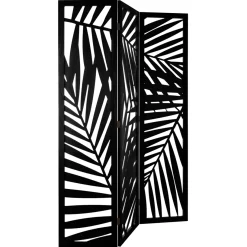atmosphera Biombos|Estilo Contemporaneo>Biombo Negro Madera Efecto Hojas