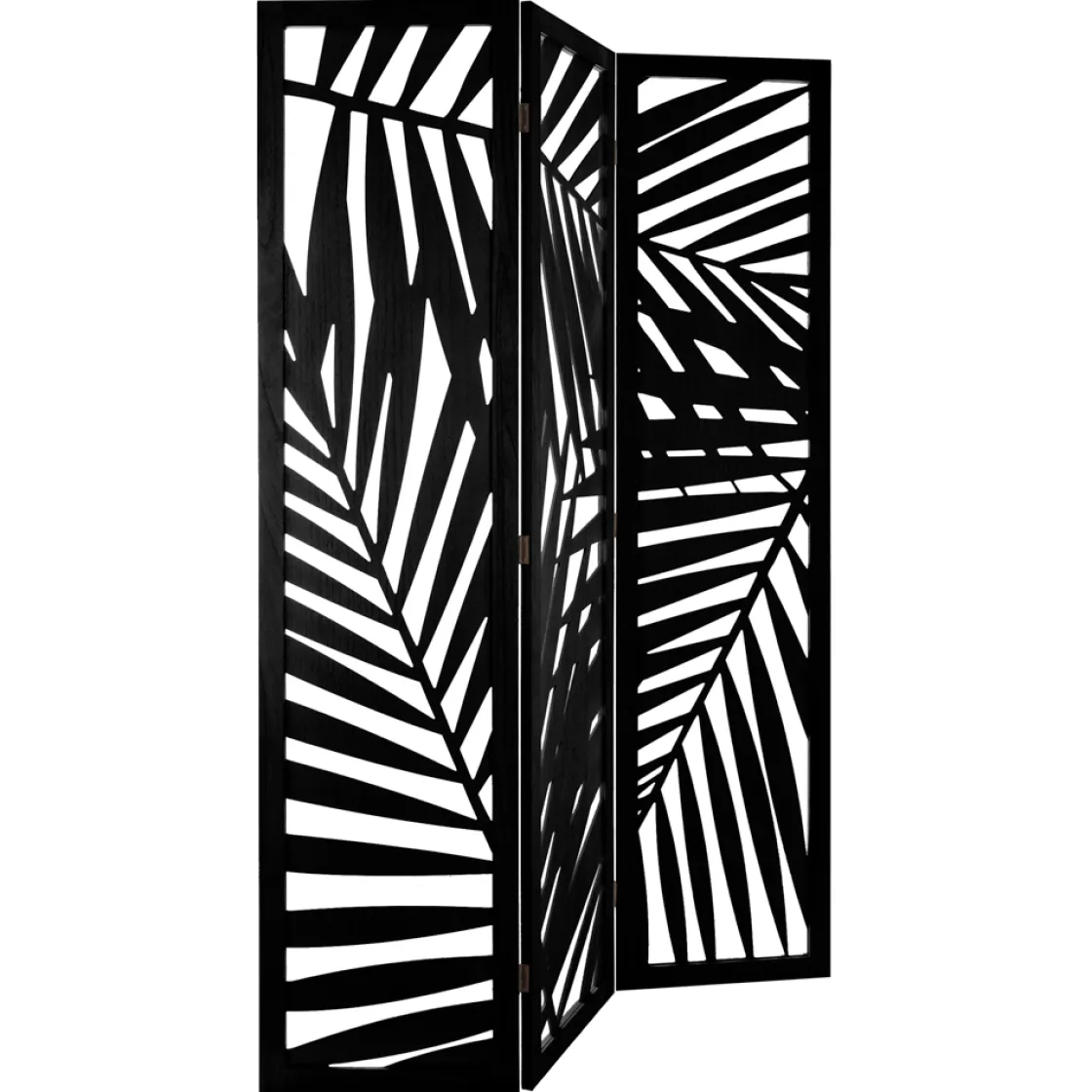 atmosphera Biombos|Estilo Contemporaneo>Biombo Negro Madera Efecto Hojas