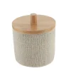 Accesorios De Lavabo>Bote para algodones efecto malla natural