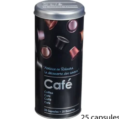 Cajas Y Frascos>Bote P/Capsulas Café Metálica C/Diseño