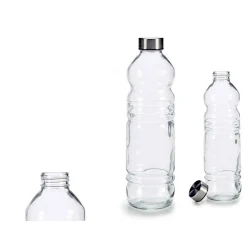 Jarros>Botella De Vidrio C/Tapa Metálica 1L