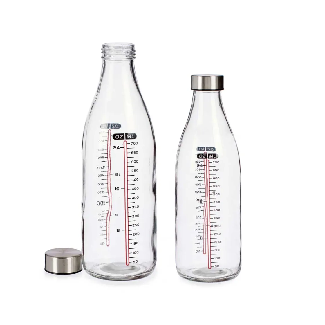 Jarros>Botella Medidora C/Tapa Metálica 1000Ml