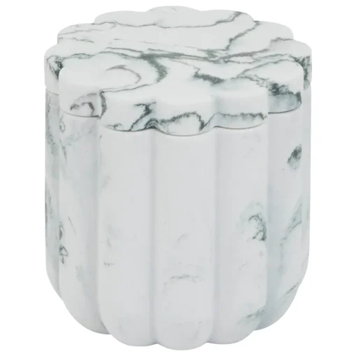 5five Accesorios De Lavabo>Botella para algodón MARBY blanco de poliresina