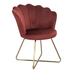 Sofás Y Sillones|Estilo Contemporaneo>Butaca BLOOM terciopelo burdeos con patas doradas