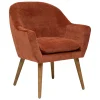 atmosphera Sofás Y Sillones>Butaca de tela ambar con patas de madera SINEL