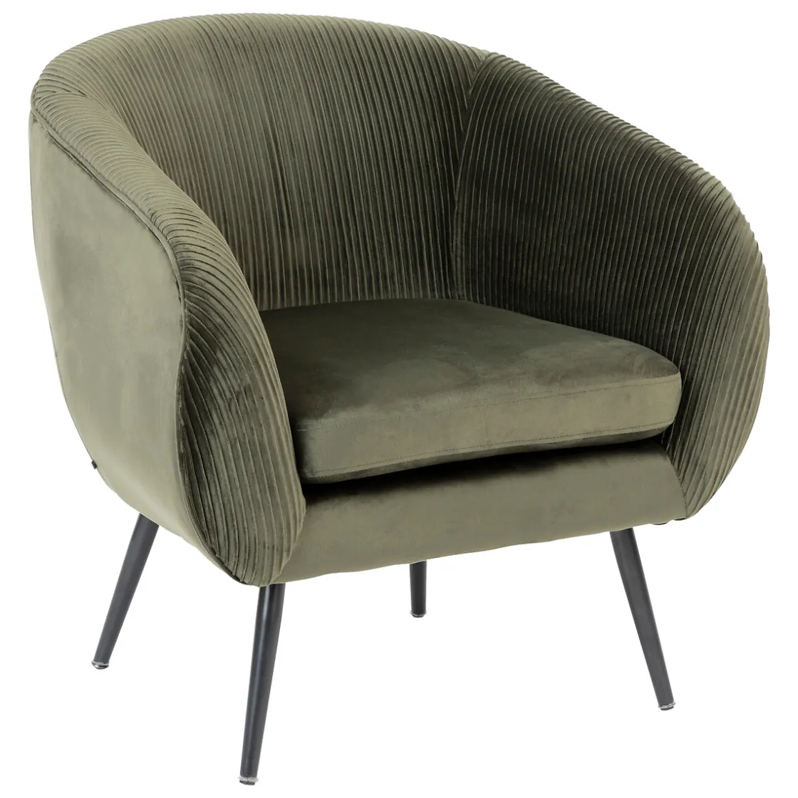 atmosphera Sofás Y Sillones|Estilo Contemporaneo>Butaca SOLARO SLOW TIME verde caqui de terciopelo