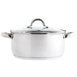 Cazuelas, Sartenes Y Hervidores>Cacerola Inoxidable C/Tapa Vidrio 26Cm