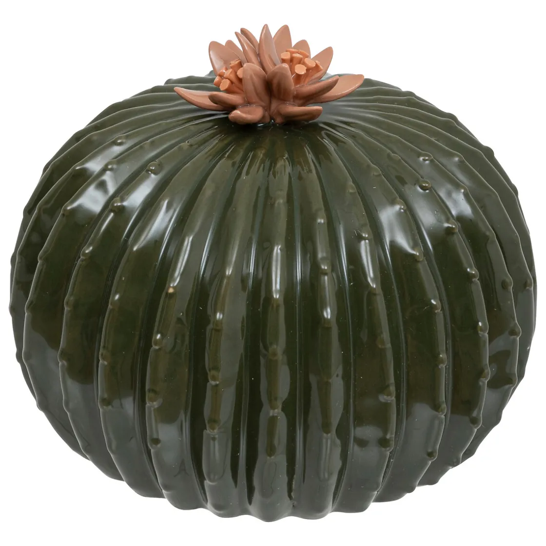 atmosphera Accesorios>Cactus decorativo redondo de cerámica PAN verde