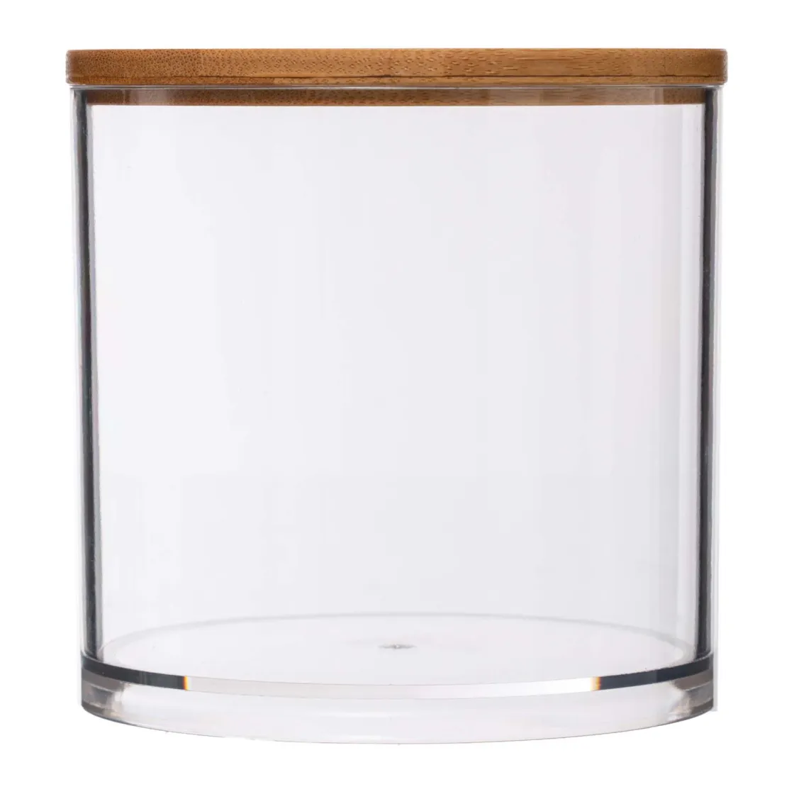 5five Accesorios De Lavabo>Caja Acrílica C/Tapa De Bambú P/Algodones