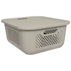 5five Cestas Y Palanganas>Caja de almacenaje AERA beige con tapa 13.9l