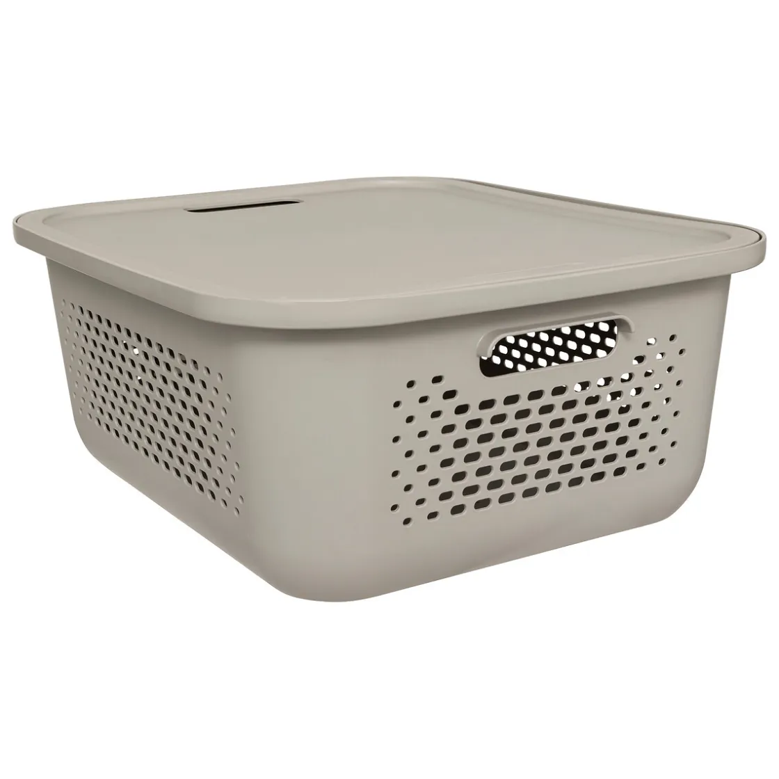 5five Cestas Y Palanganas>Caja de almacenaje AERA beige con tapa 13.9l