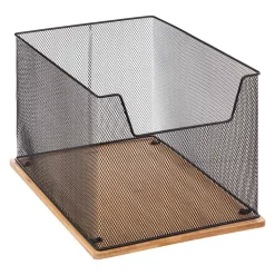 Cajas De Almacenamiento Y Organizadores>Caja De Almacenaje P/Oficina Metal/Bambú