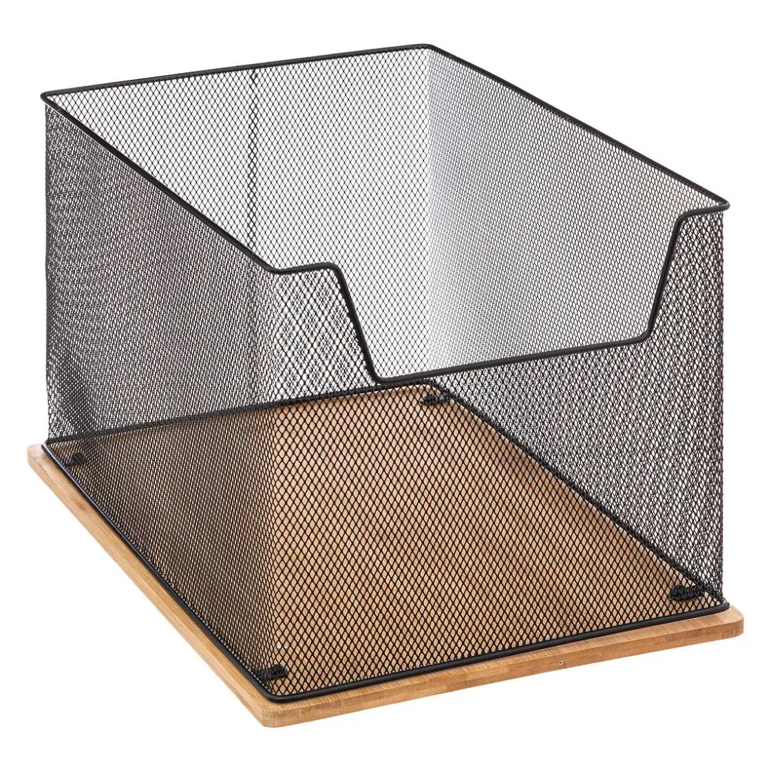 Cajas De Almacenamiento Y Organizadores>Caja De Almacenaje P/Oficina Metal/Bambú