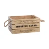 atmosphera Accesorios|Estilo Rústico>Caja De Madera Beige 23.2x17x10.9Cm