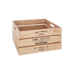 atmosphera Cestas Y Baúles|Estilo Rústico>Caja De Madera Factory Natural 28x18x14Cm
