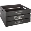 atmosphera Cestas Y Baúles|Estilo Industrial>Caja De Madera Factory Negra 40x30x22Cm
