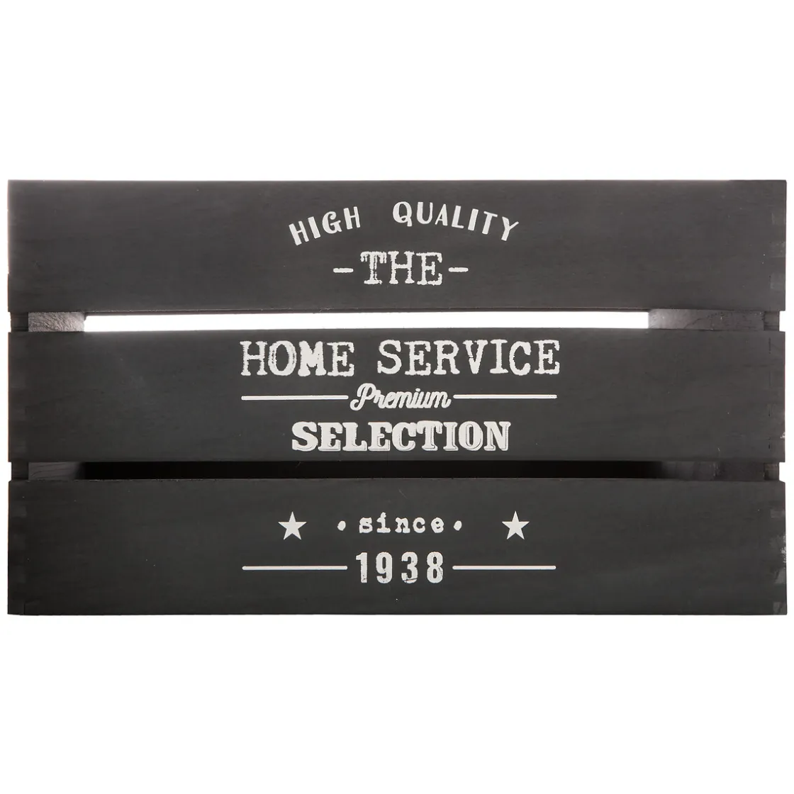atmosphera Cestas Y Baúles|Estilo Industrial>Caja De Madera Factory Negra 40x30x22Cm
