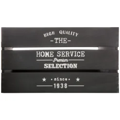 Cestas Y Baúles|Estilo Industrial>Caja De Madera Factory Negra 34x24x18Cm