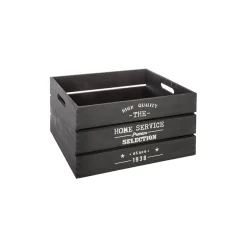 atmosphera Cestas Y Baúles|Estilo Industrial>Caja De Madera Factory Negra 25x15x12Cm