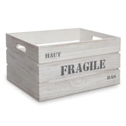 atmosphera Accesorios|Estilo Rústico>Caja De Madera Fragile 37x27x20Cm